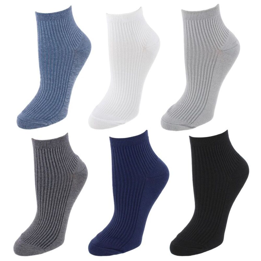 Gold Toe Women's Quarter Lenght Ribbed Comfort Seams Socks (6 Pairs)